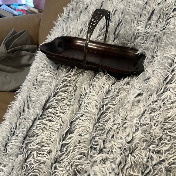 Vintage Brown Wooden Tray with Handle - Picture 6 of 6